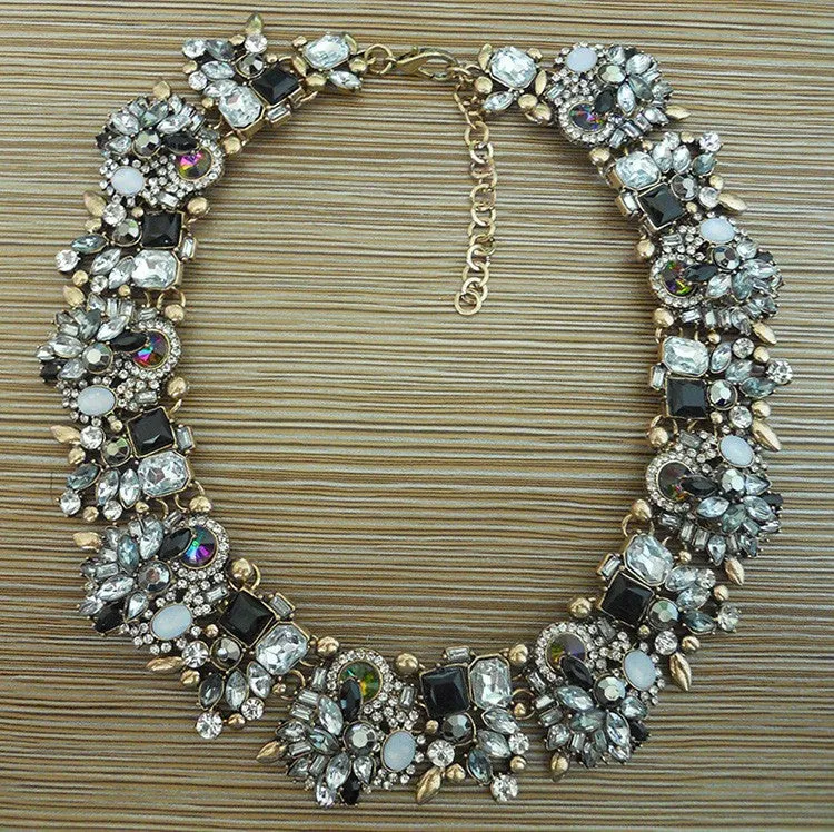 Goddess CZ Flower Statement Necklace