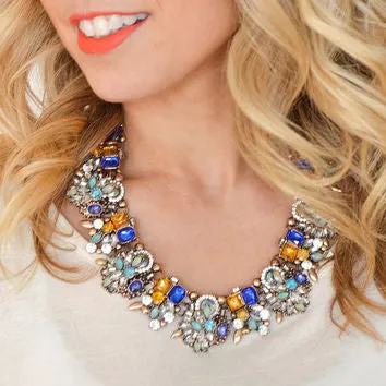 Goddess CZ Flower Statement Necklace