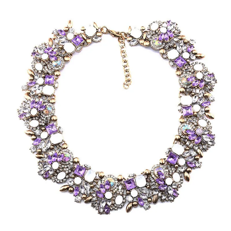 Goddess CZ Flower Statement Necklace