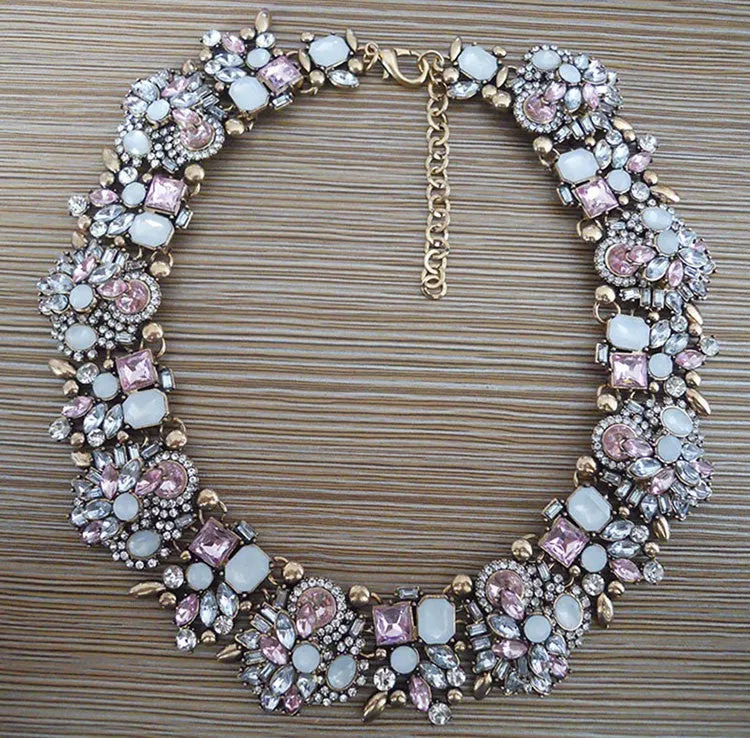 Goddess CZ Flower Statement Necklace