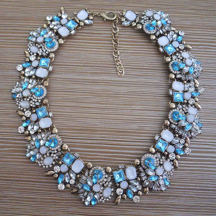 Goddess CZ Flower Statement Necklace