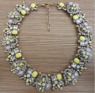 Goddess CZ Flower Statement Necklace