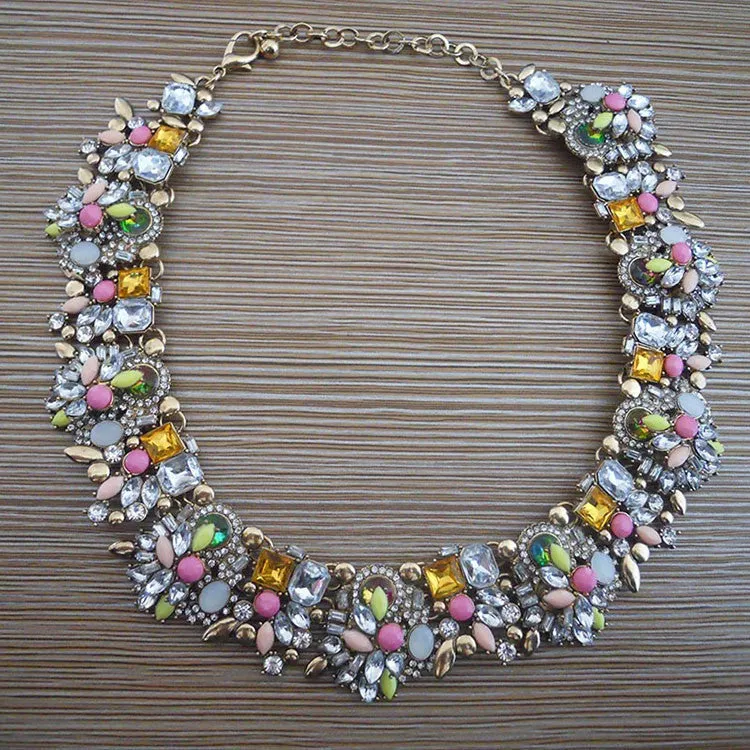 Goddess CZ Flower Statement Necklace
