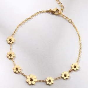 Gold Elegant Sunflowers Anklets for Women