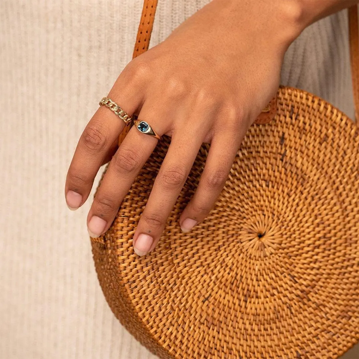 Gold Vermeil Chain Link Ring Band