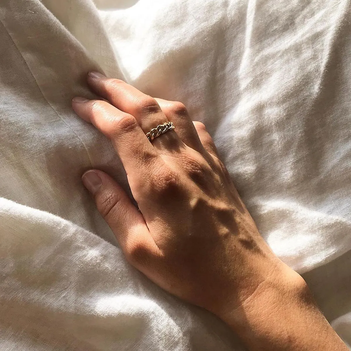 Gold Vermeil Chain Link Ring Band