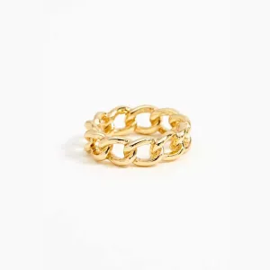 Gold Vermeil Chain Link Ring Band