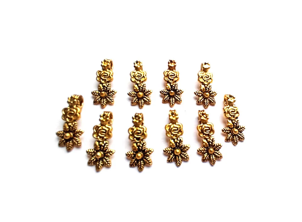 Golden Kolhapuri Floral Charms