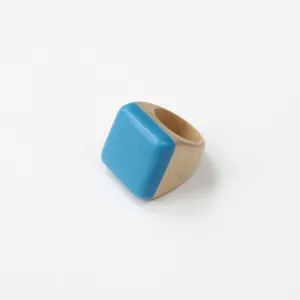 Handcrafted Blue Square Ring by Sylca