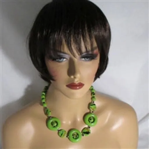 Handmade Apple Green Kazuri Necklace Fair Trade Beads