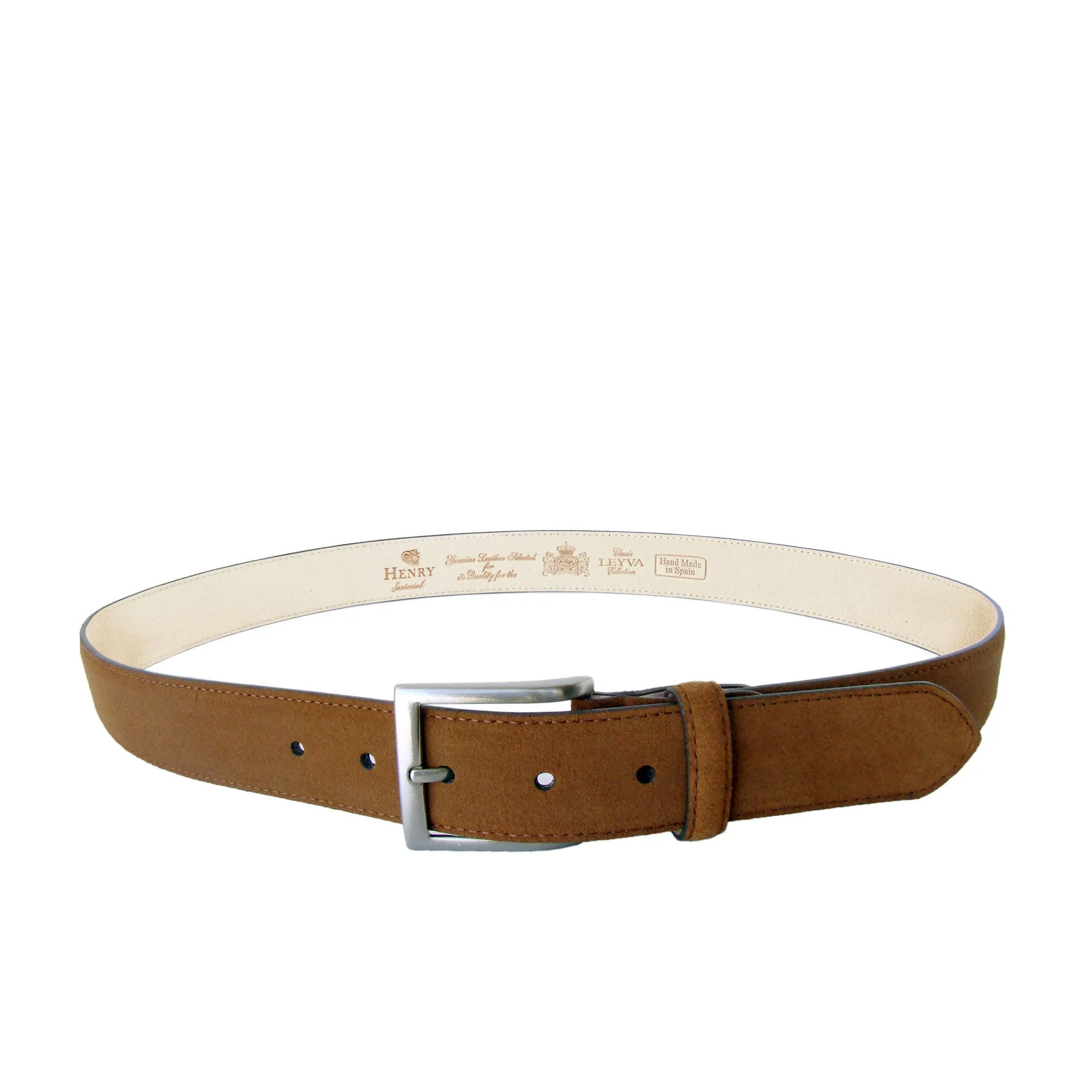 HENRY SARTORIAL x LEYVA Suede Leather Belt TAN