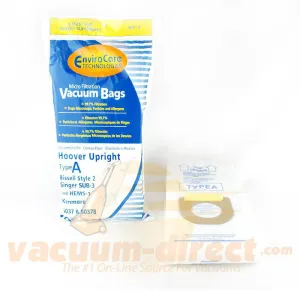 Hoover Type A Generic Micro Filtration Vacuum Bags by EnviroCare 9 Pack #809-9