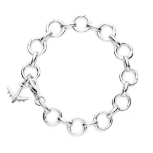 Infinity Link Charm Bracelet, Silver