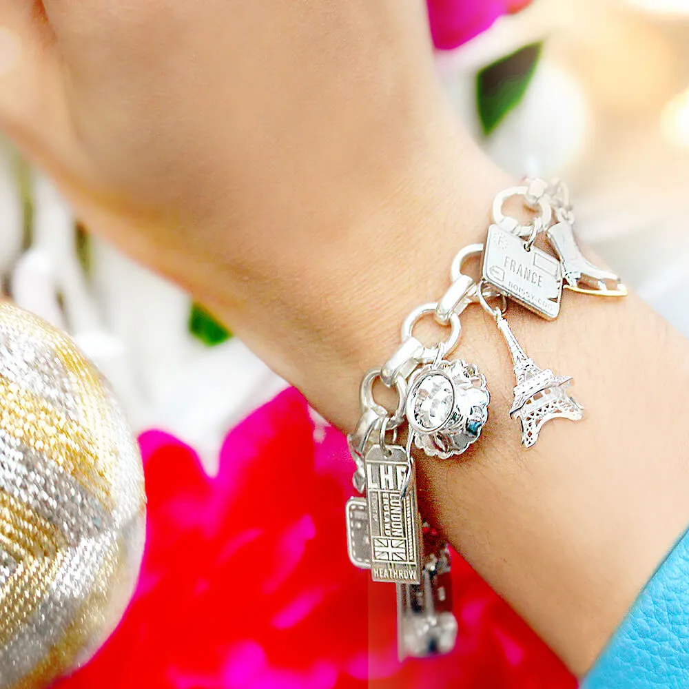 Infinity Link Charm Bracelet, Silver