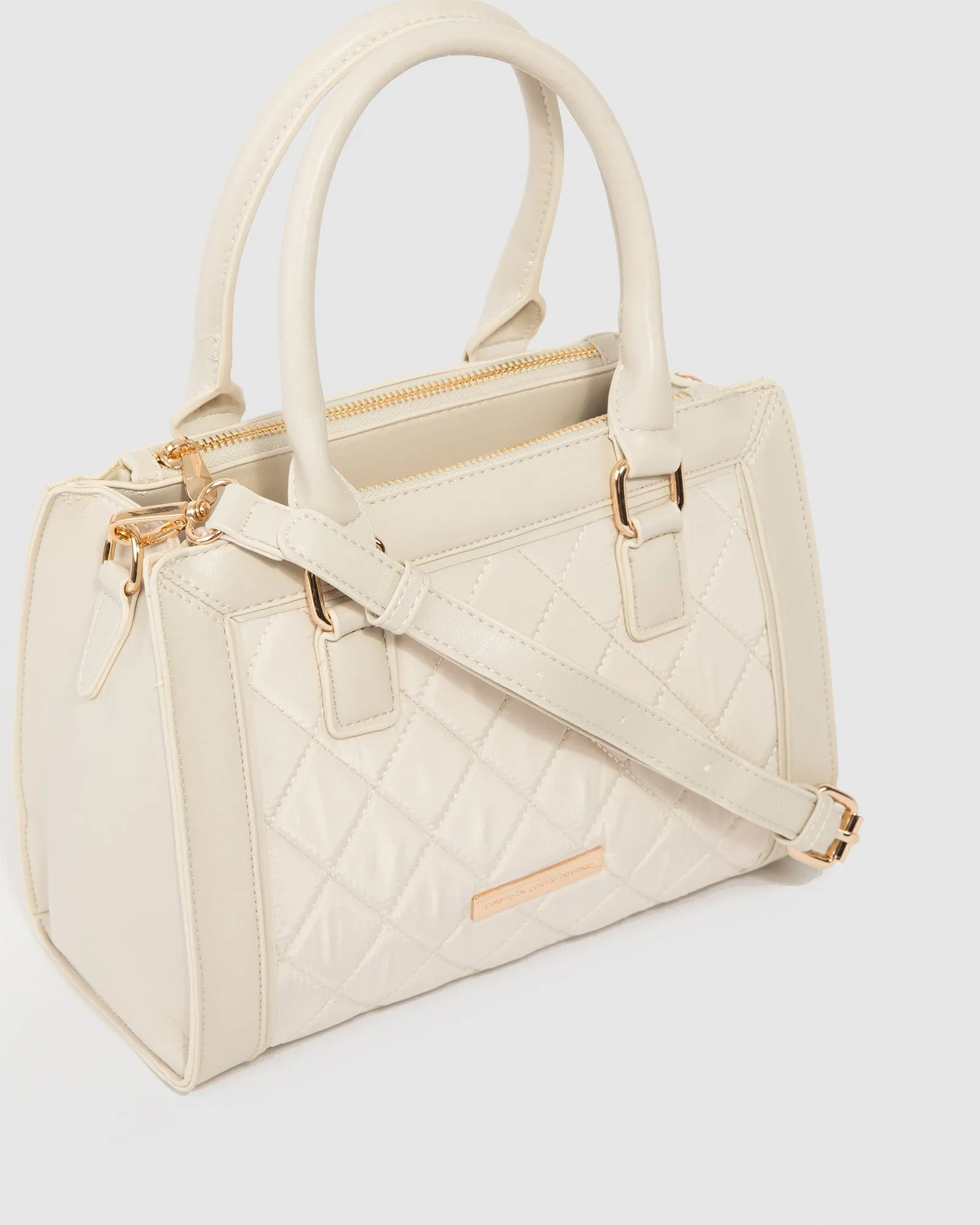 Ivory Stef Quilt Tote Bag