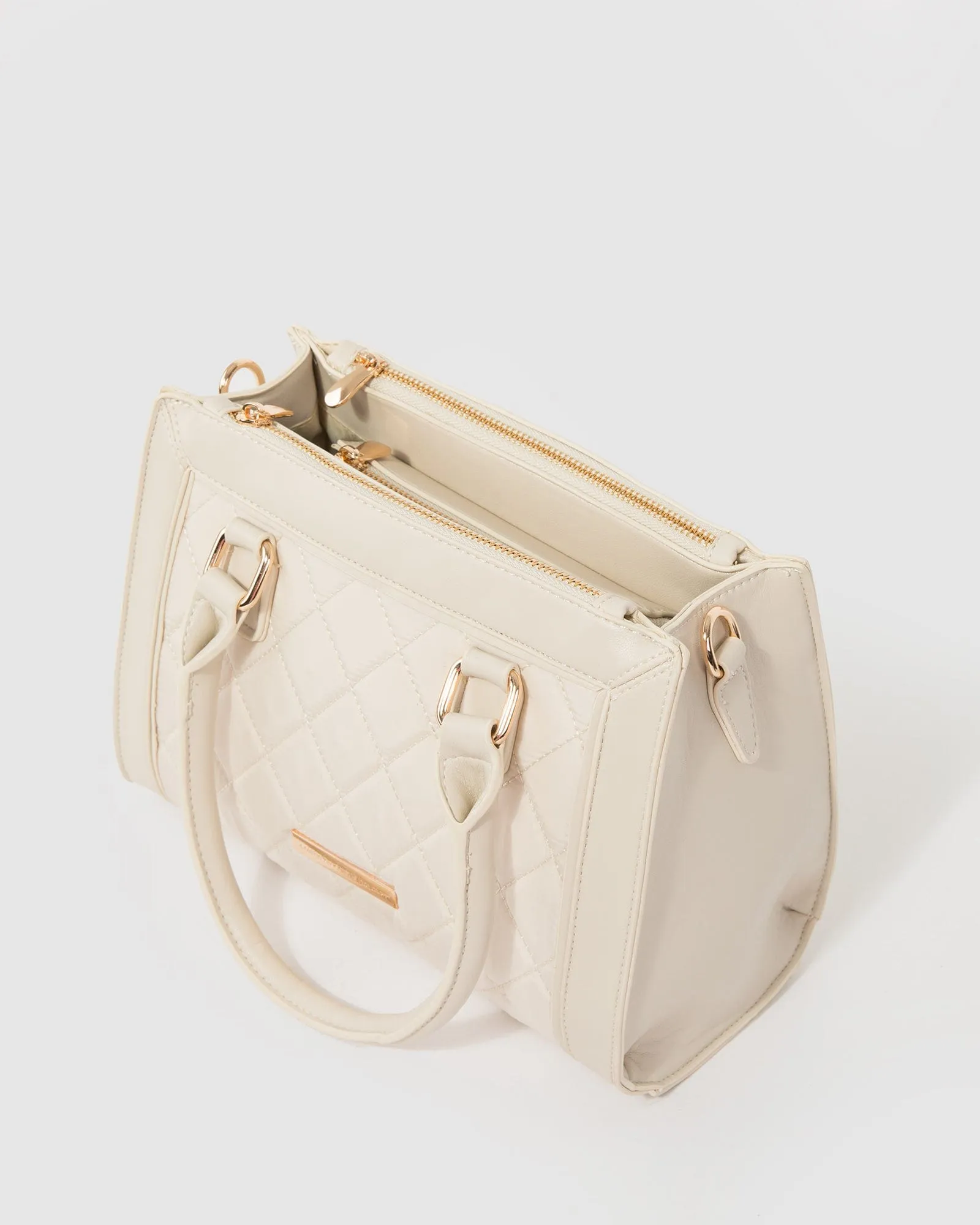 Ivory Stef Quilt Tote Bag