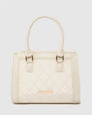 Ivory Stef Quilt Tote Bag