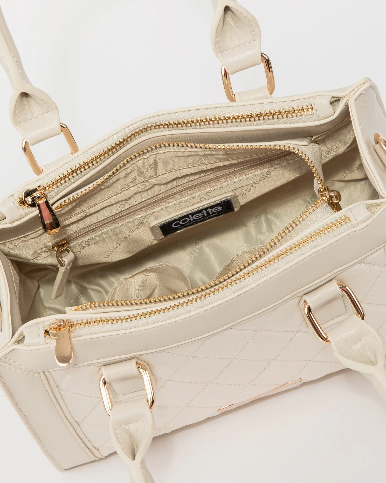 Ivory Stef Quilt Tote Bag