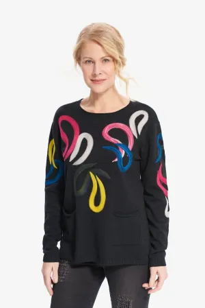 Joseph Ribkoff Top with Pastel Swirls 214937