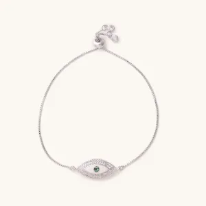 Knox Evil Eye Silver Adjustable Bracelet