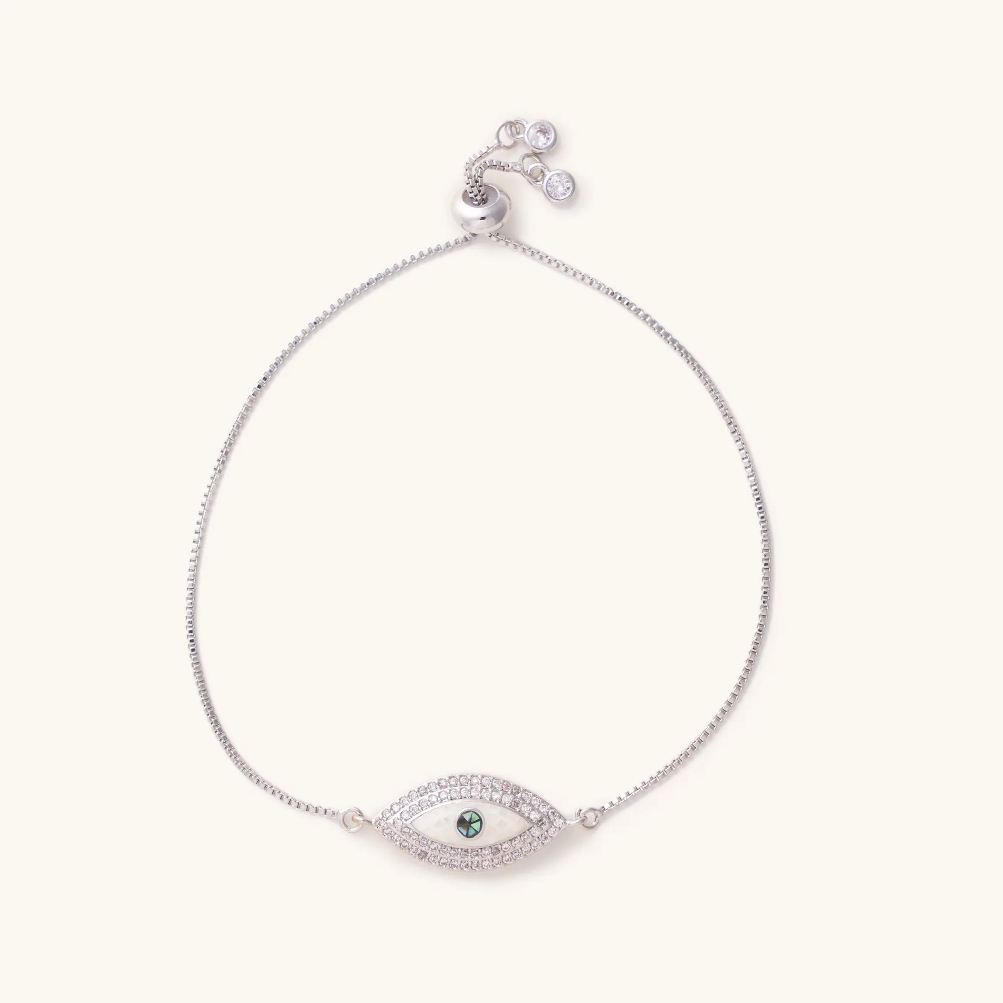 Knox Evil Eye Silver Adjustable Bracelet