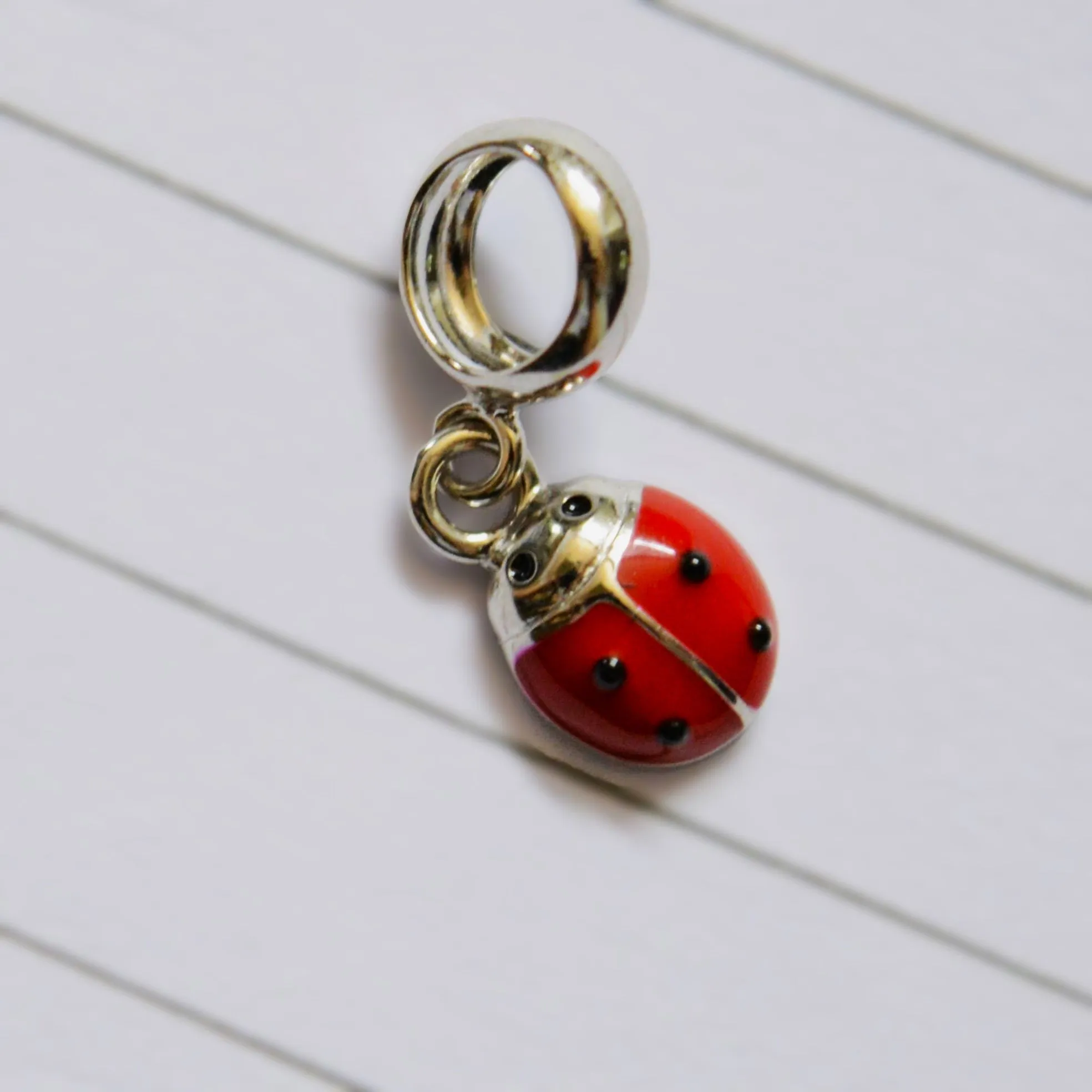 Ladybug Charm Pendant - 925 Silver Jewelry