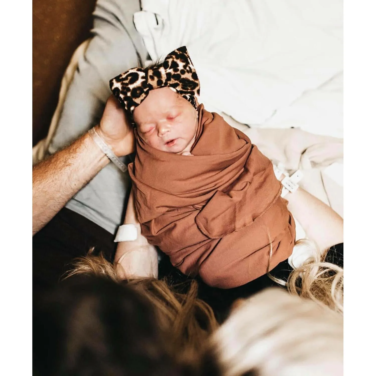 leopard "chandler" newborn headwrap