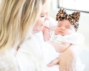 leopard "chandler" newborn headwrap