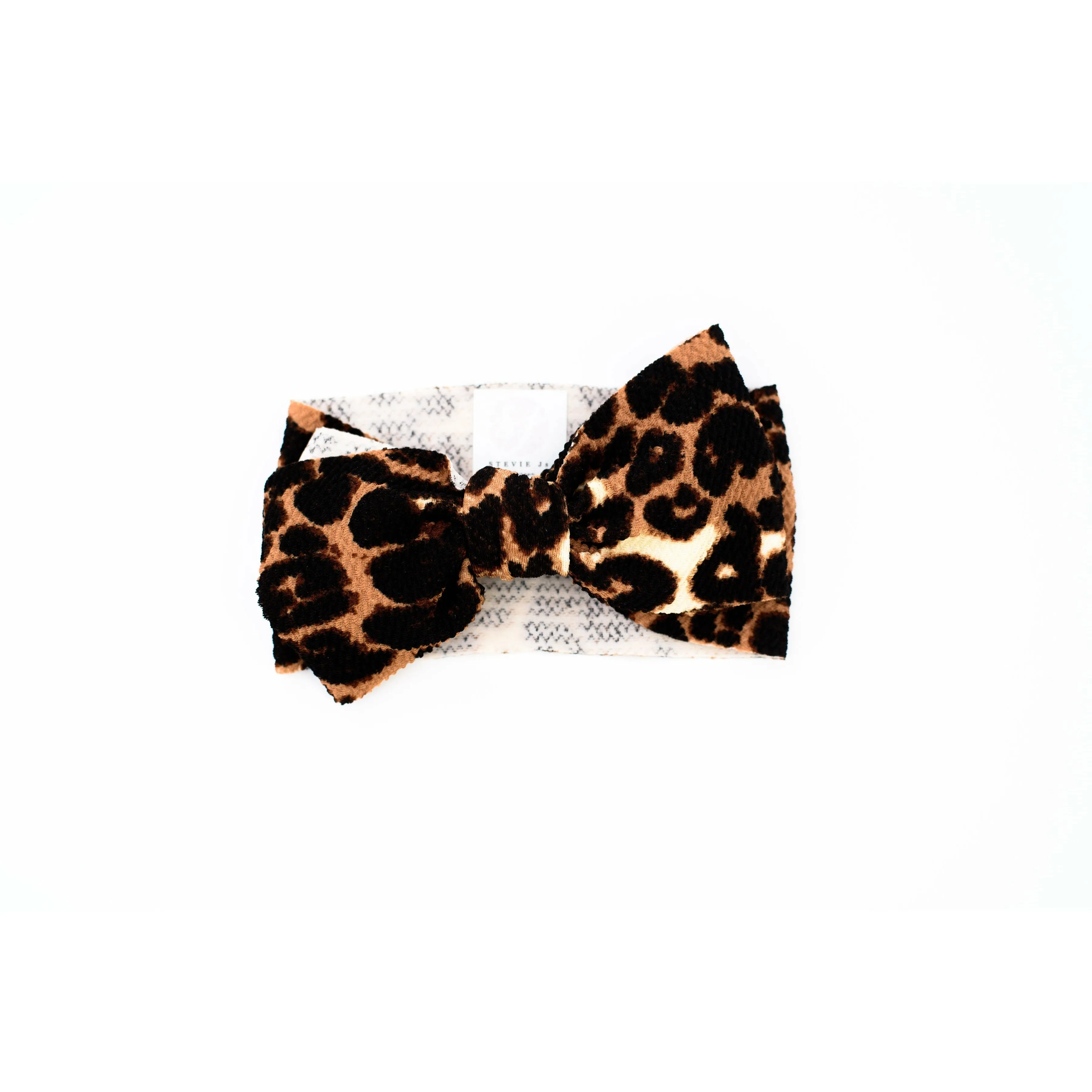 leopard "chandler" newborn headwrap