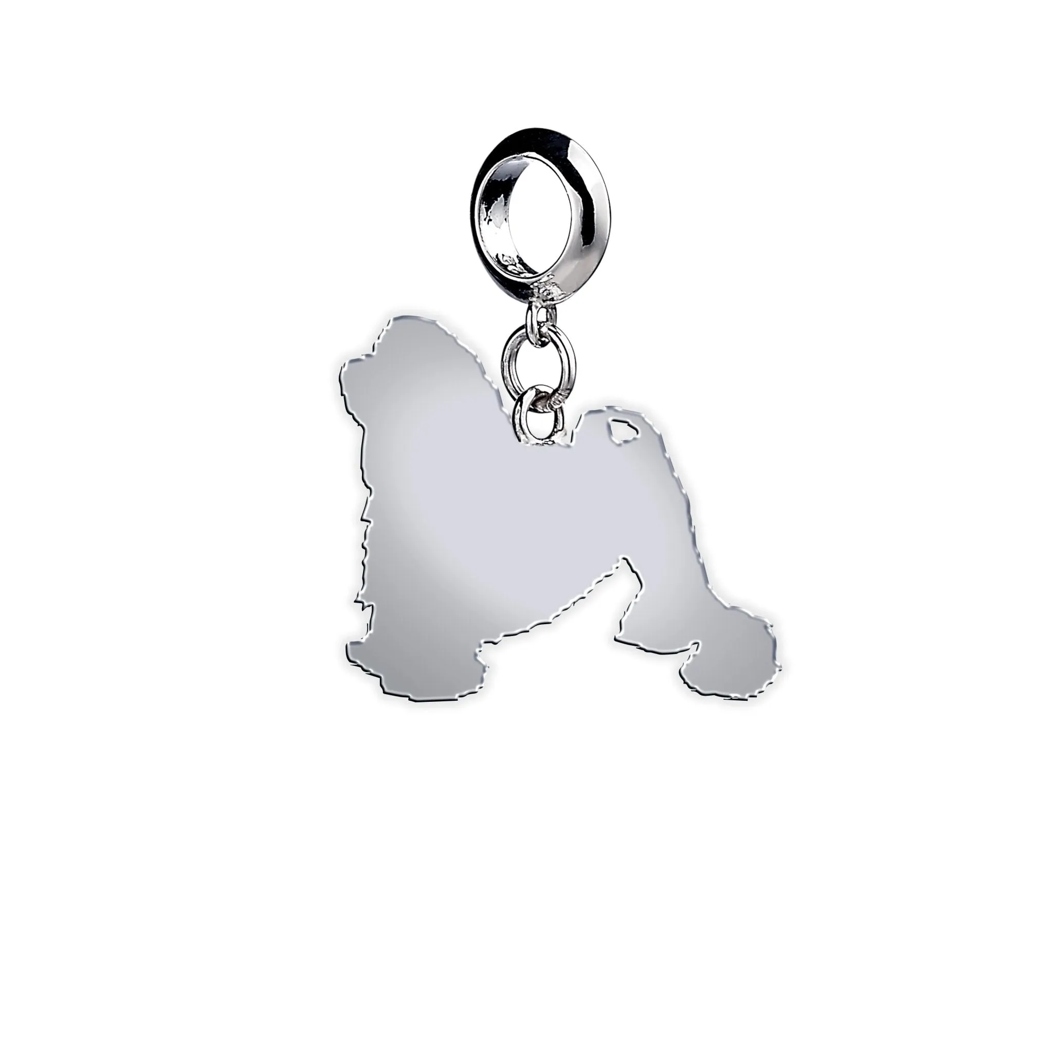 Lowchen Silhouette Silver Charm