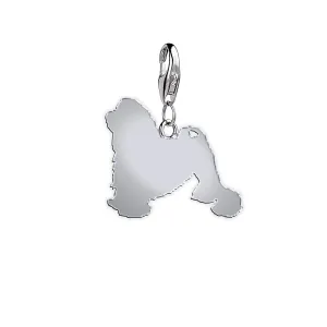 Lowchen Silhouette Silver Charm