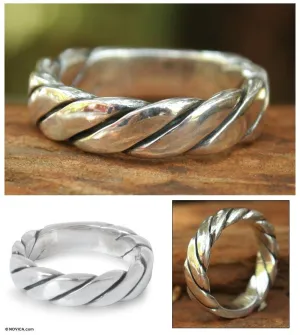 Men's Sterling Silver Lives Entwined Ring