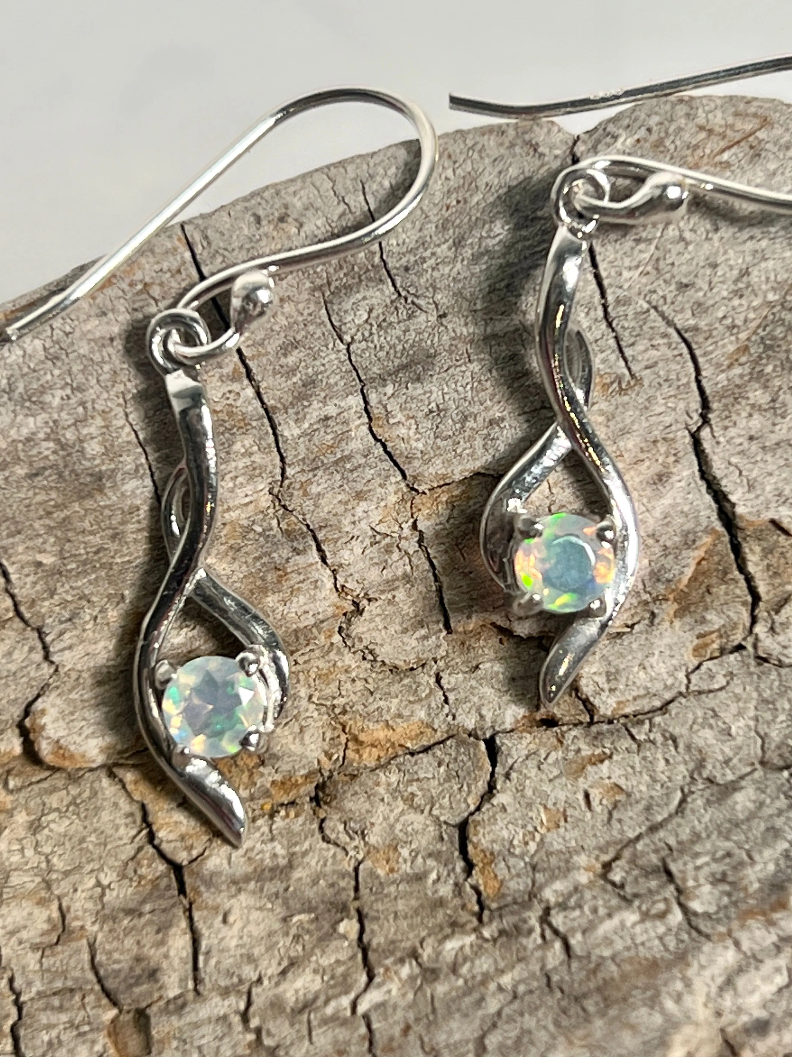 Modern Ethiopian Opal Earrings