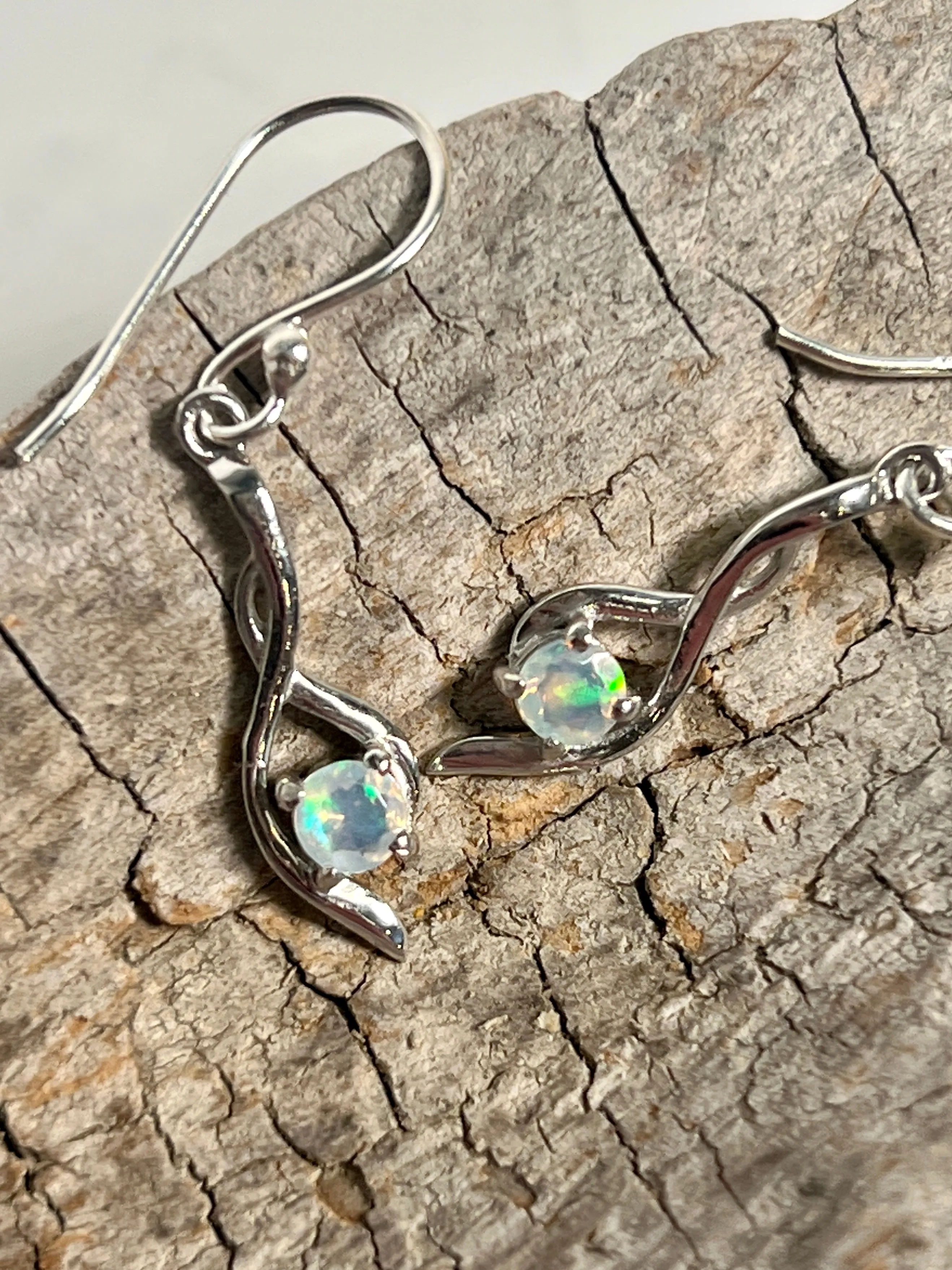 Modern Ethiopian Opal Earrings