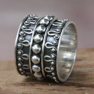 Moon Journey Silver Handcrafted Band Ring