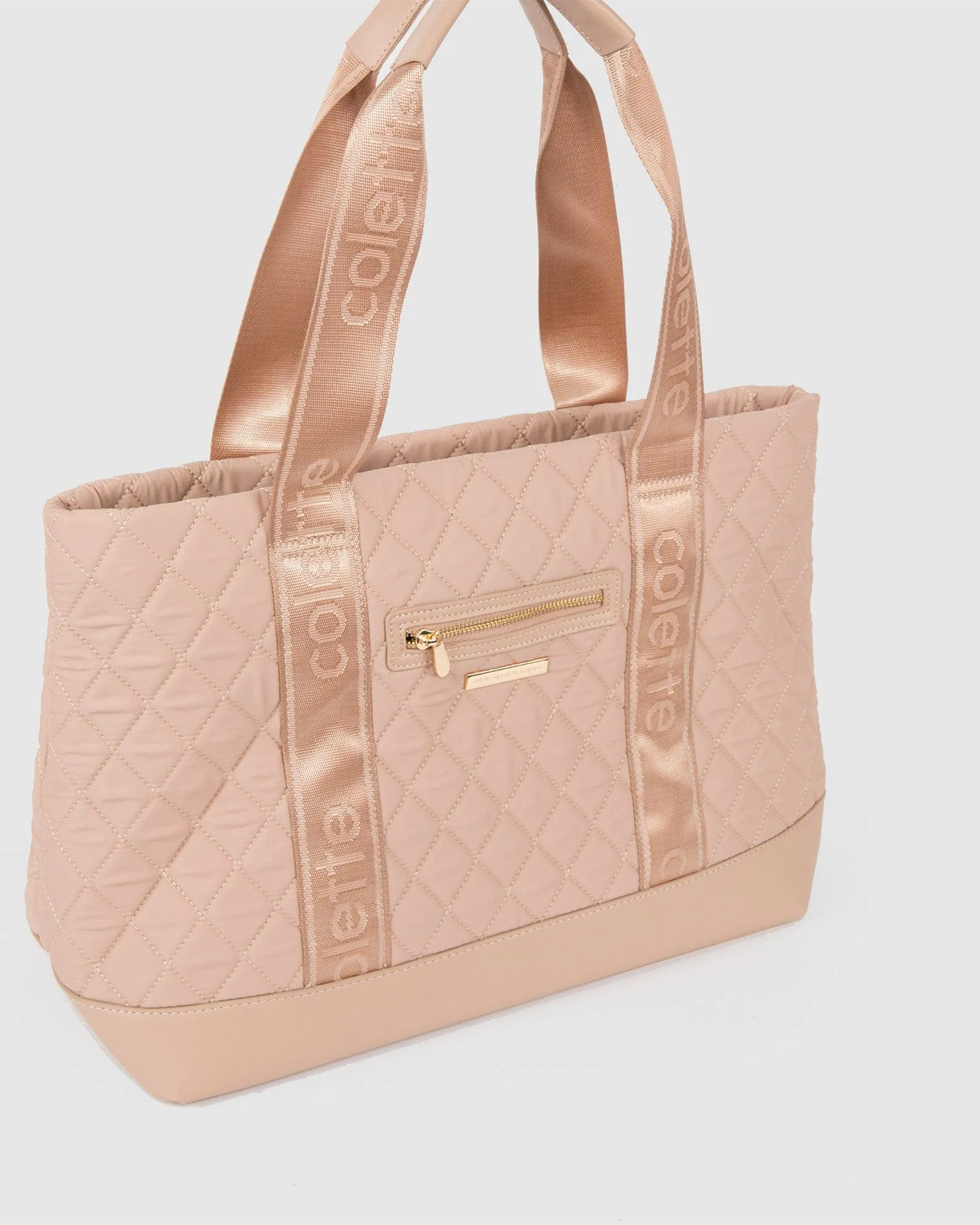 Natural Viktoria Quilt Tote Bag