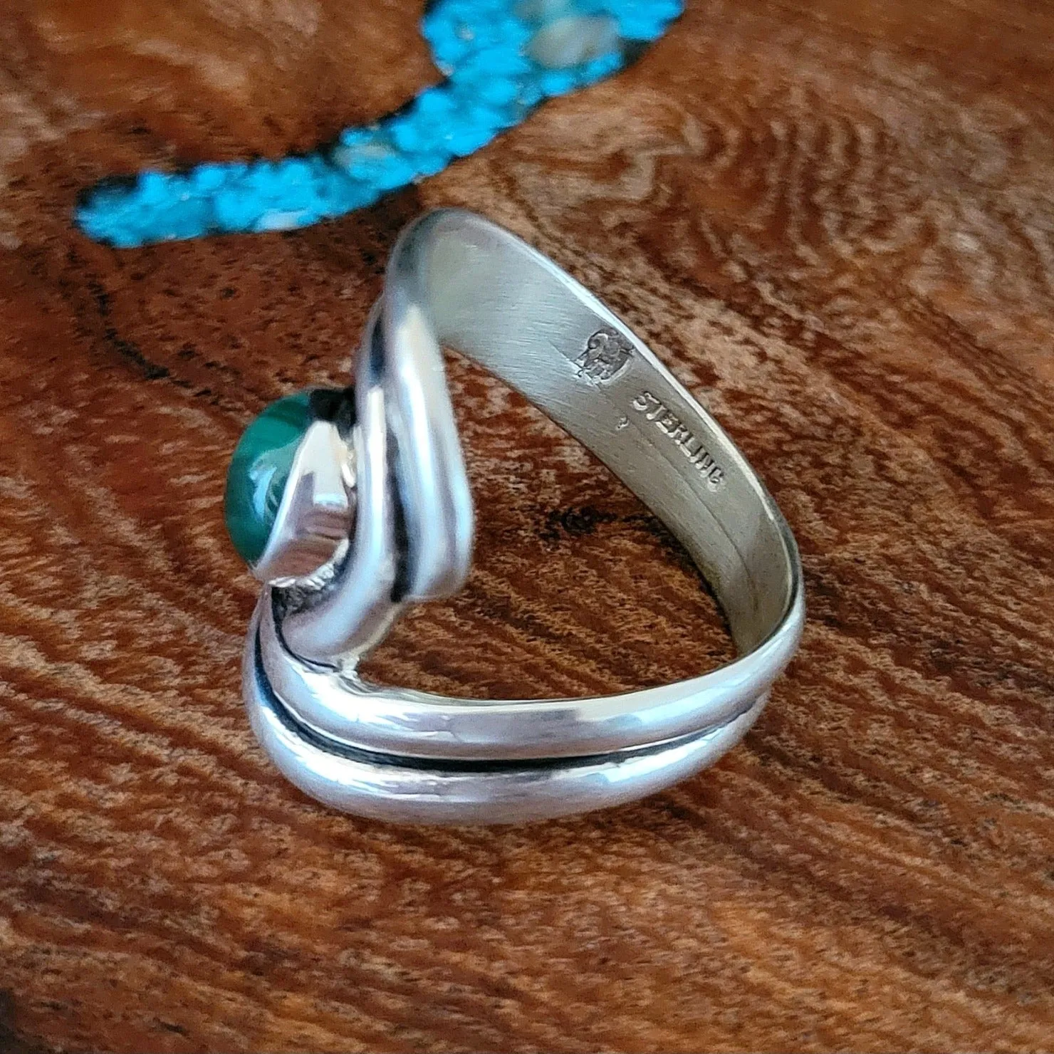 Navajo Made Malachite Swirl Ring BB-RNG-0020