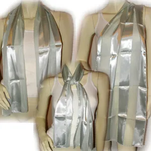 New Vintage Y2K 90s Scarf Scarves Wrap 53" x 14" Striped Gray Mint Green Preppy