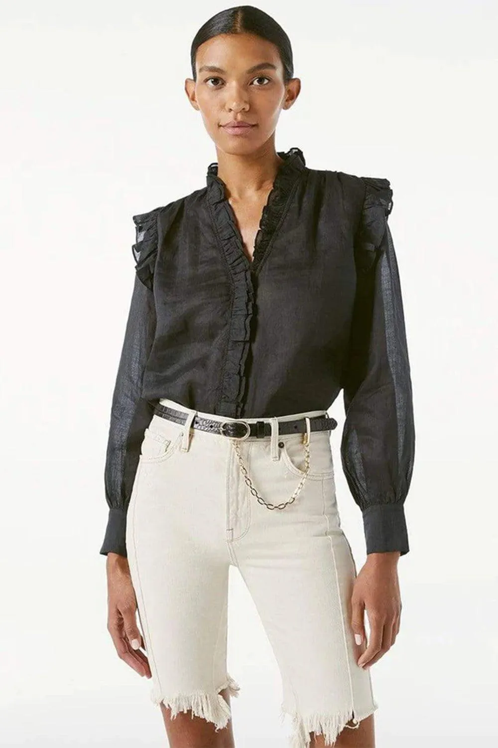 Noir Le Petit Oval Chain Belt