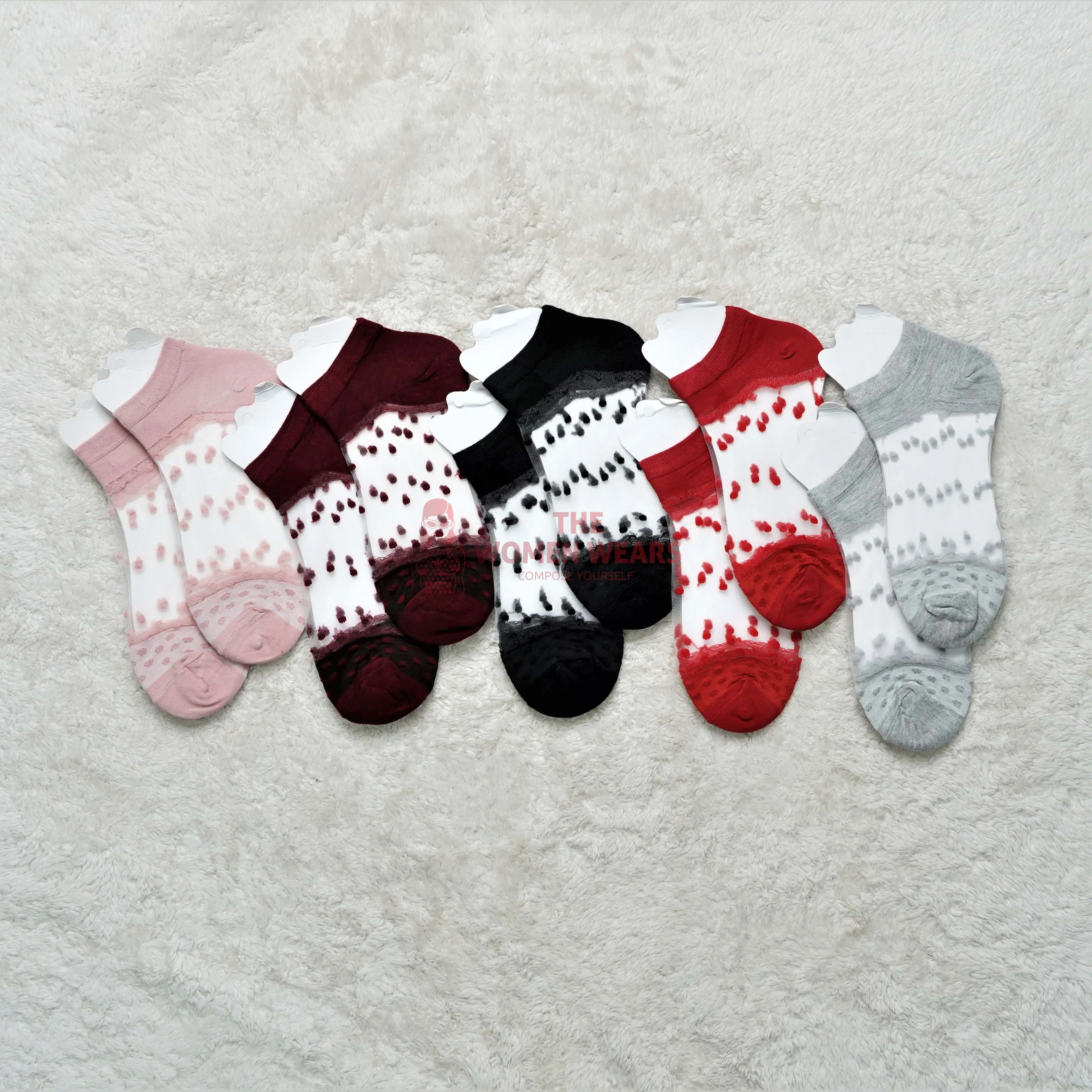 Pack of 3 Girls Transparent Anklet Net Socks SK (0001)