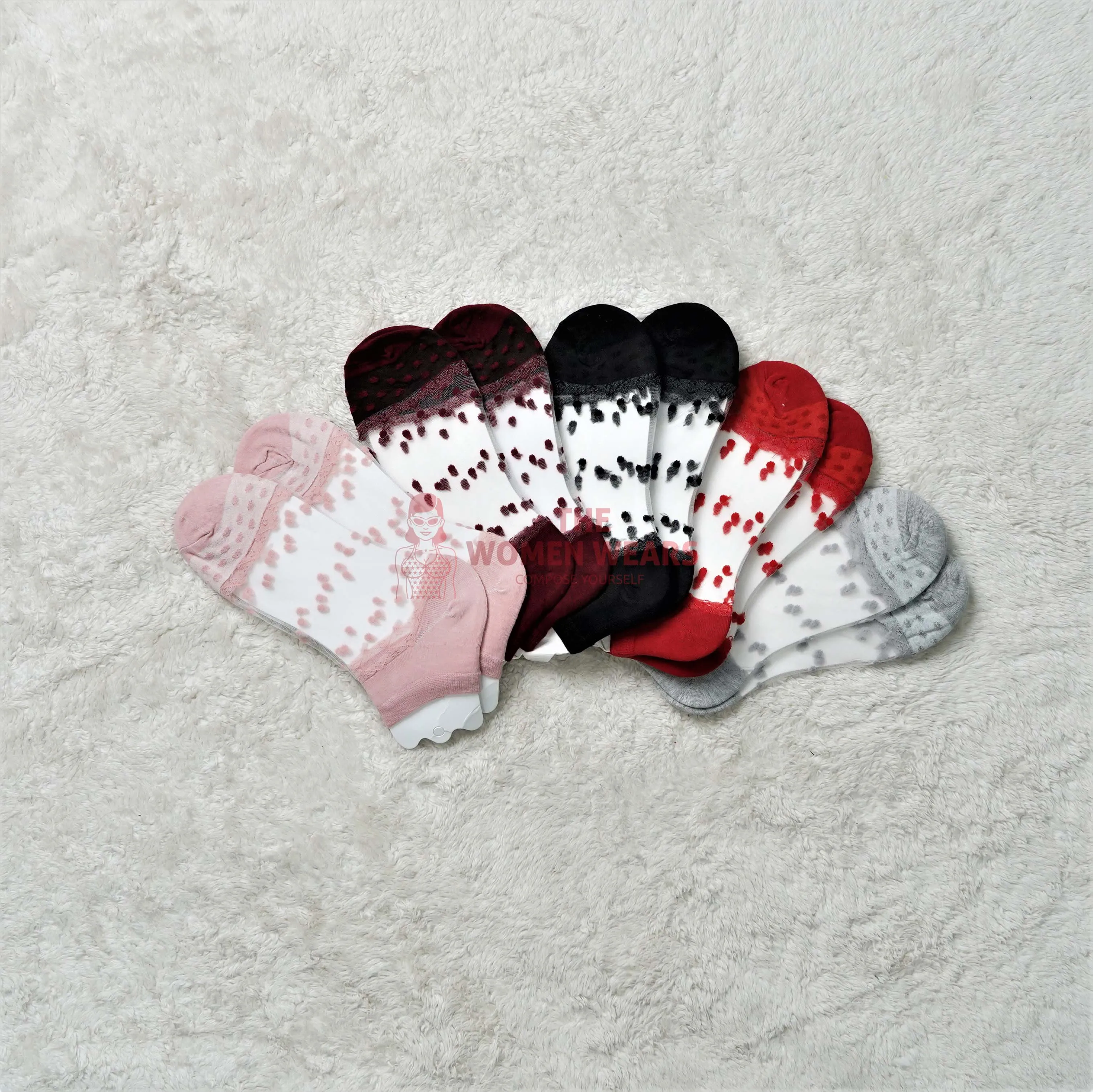 Pack of 3 Girls Transparent Anklet Net Socks SK (0001)