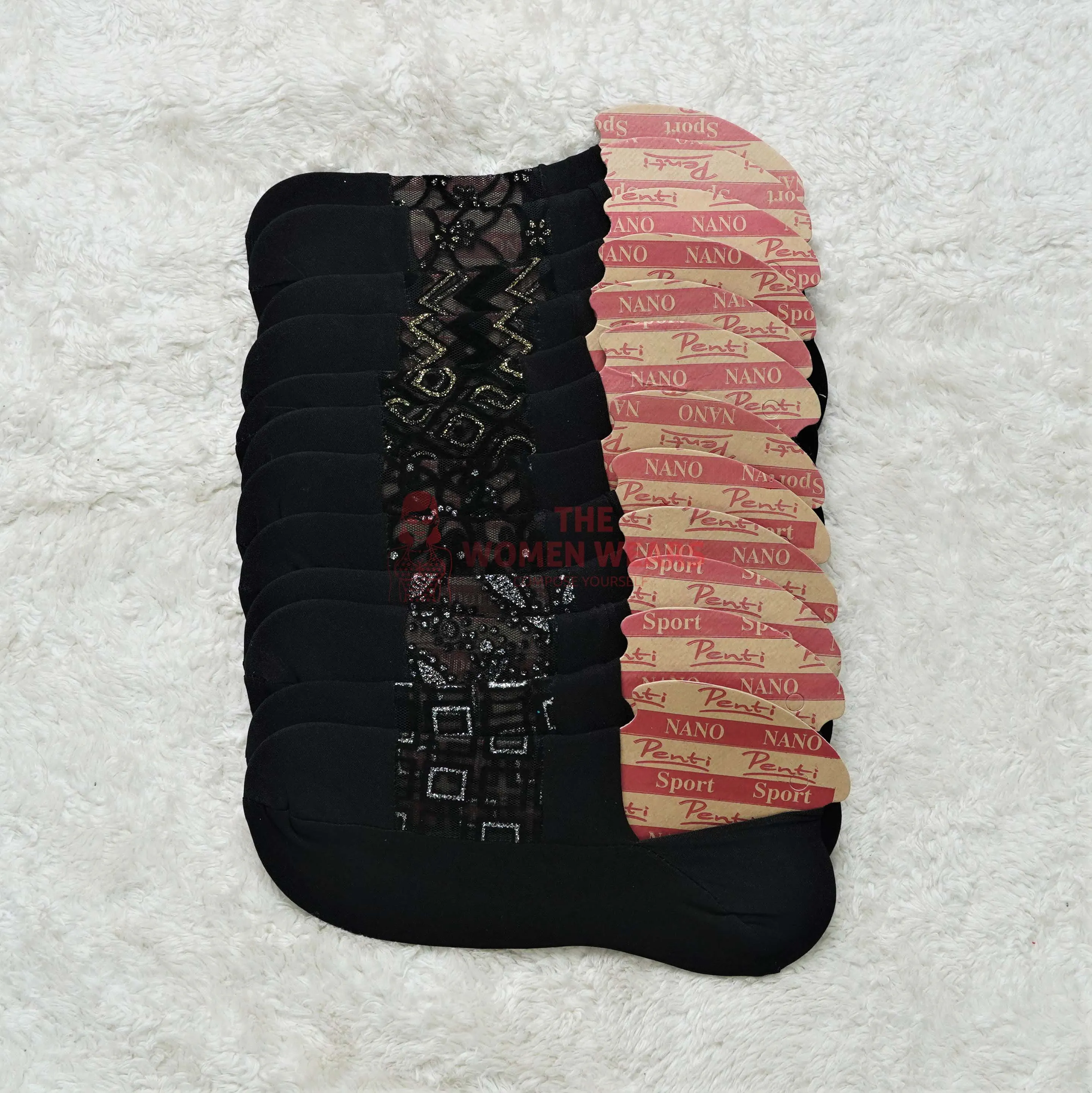 Pack of 3 Ladies Transparent Anklet Net Socks SK (0006)