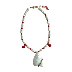 Pearl and Shell Statement Necklace