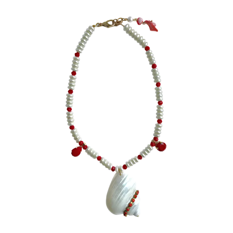 Pearl and Shell Statement Necklace