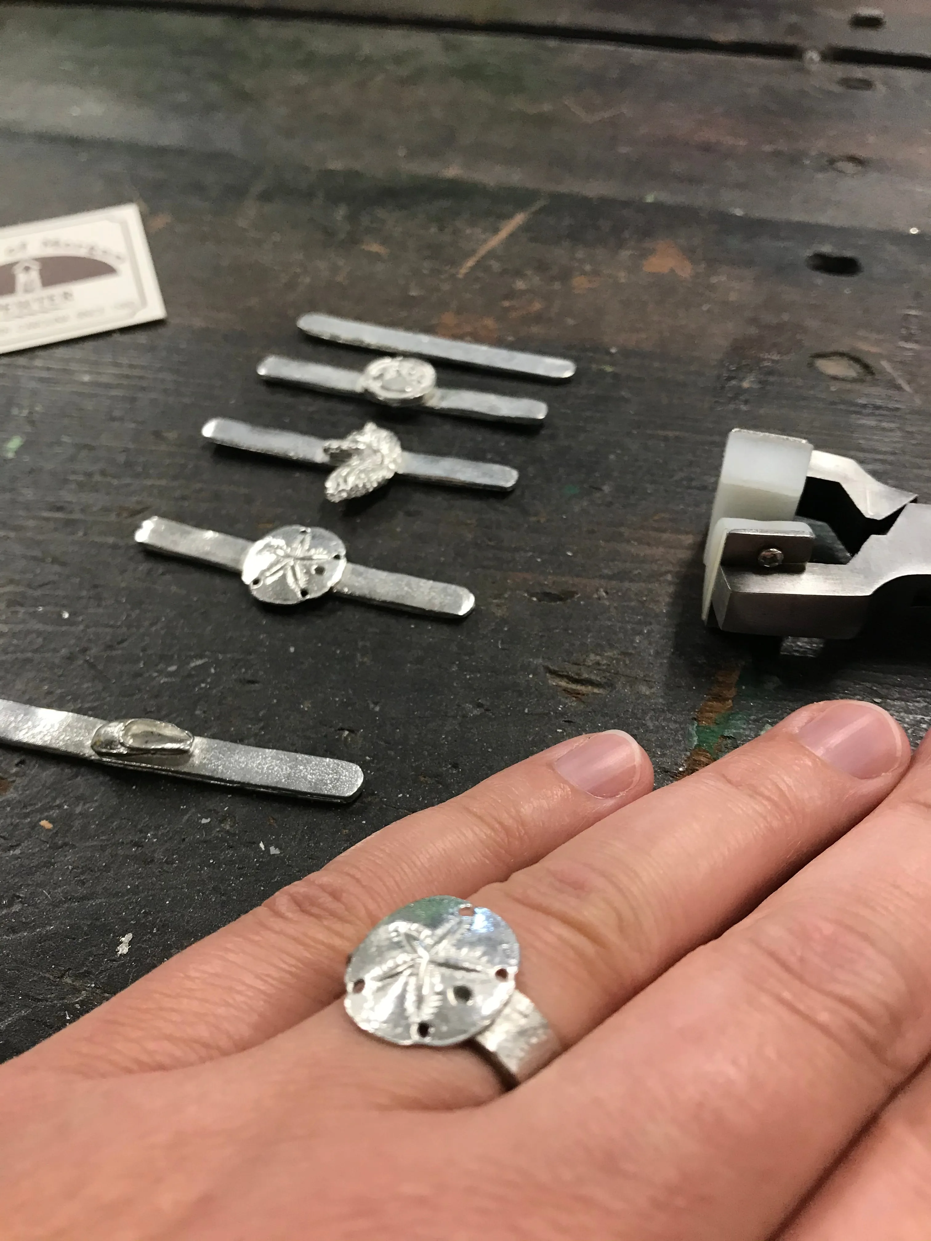 Pewter Adjustable Rings - Sand Dollar - Horse - Ballet Shoe - Dog Paw - Plain Ring