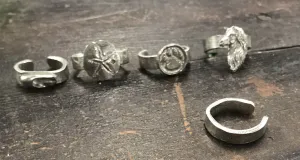 Pewter Adjustable Rings - Sand Dollar - Horse - Ballet Shoe - Dog Paw - Plain Ring