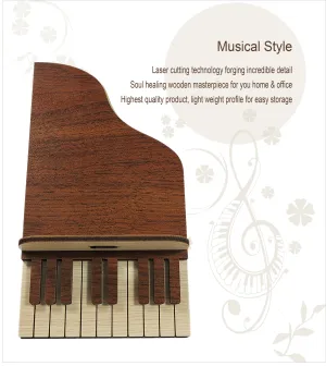 Piano Handcrafted Wooden Phone Stand (Dark)