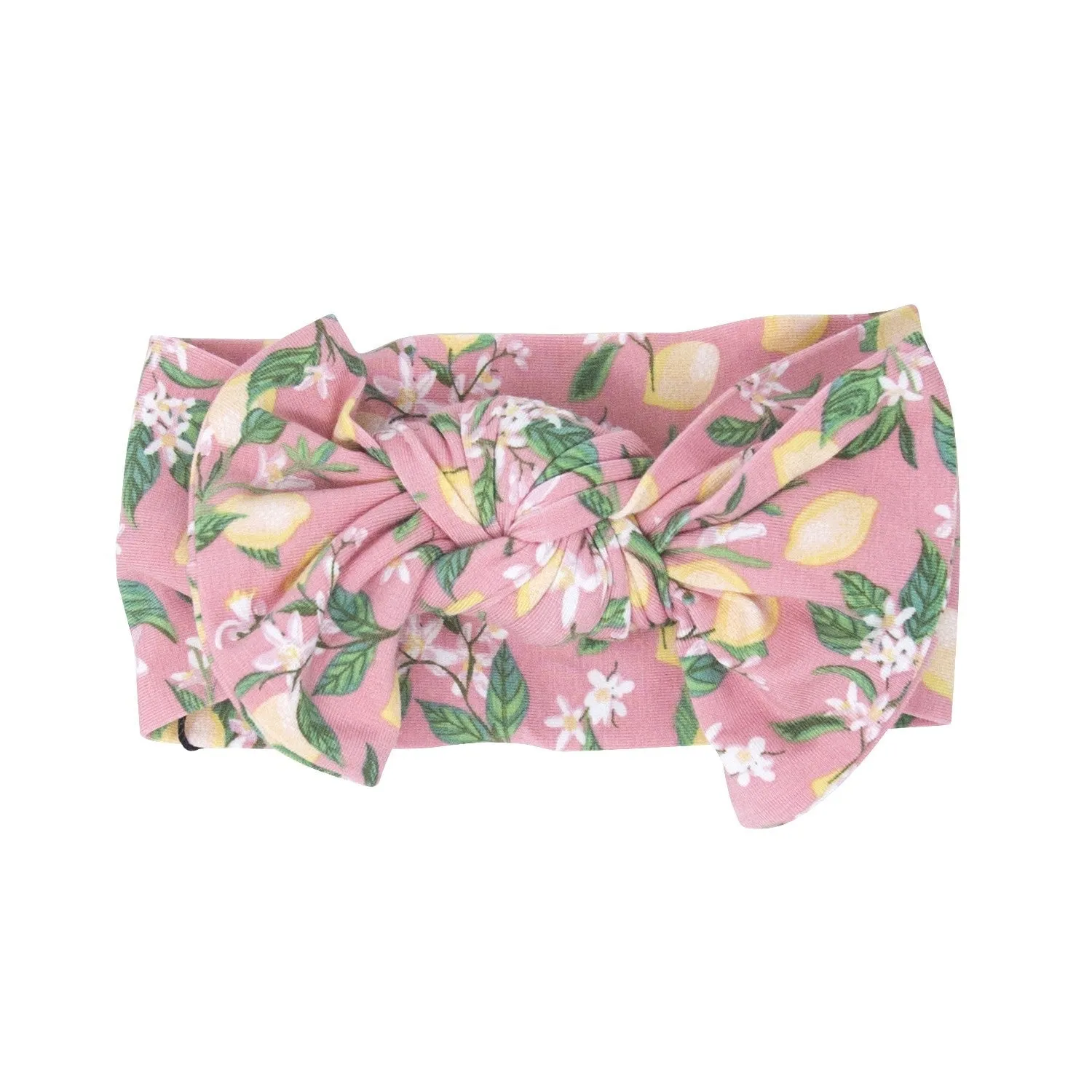 Pink Lemon Floral Print Baby Knotted Bow