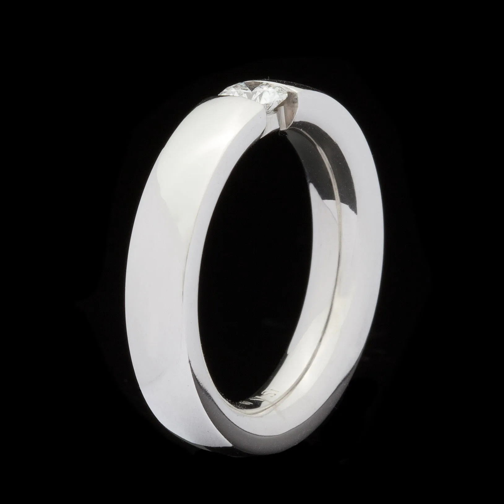 Platinum Solitaire Diamond Band Ring