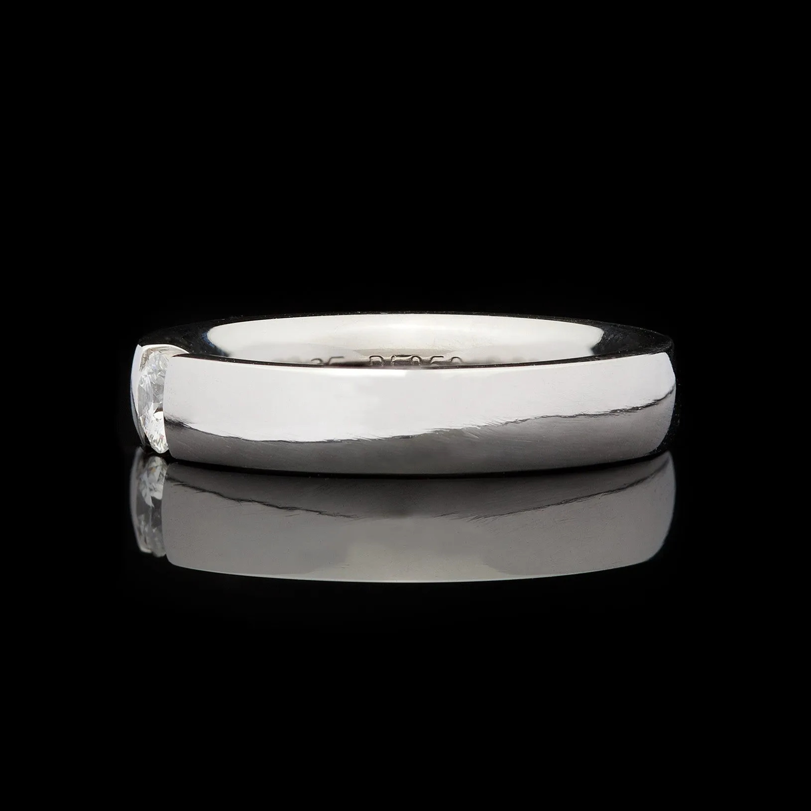 Platinum Solitaire Diamond Band Ring
